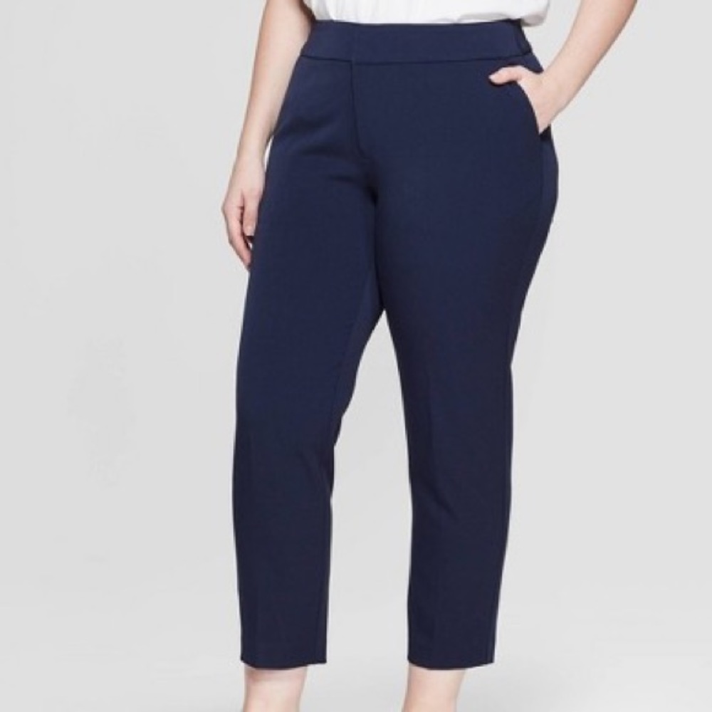 Plus size Navy blue dress pants with pockets
